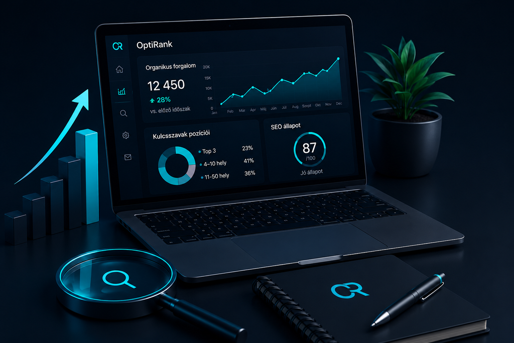 SEO dashboard organikus forgalom- és kulcsszóelemzéssel – OptiRank